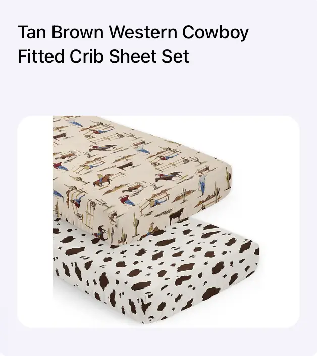 western nursery themed fitted crib sheets